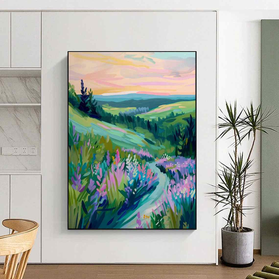 sunset abstract lavender valley design 7